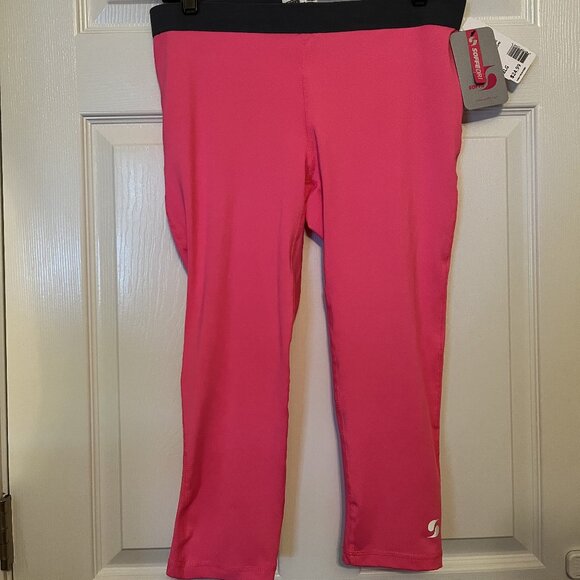 NWT Soffe Dri Womens Sz XL Pink Low Rise Cropped Capri Stretch Workout Sport - Picture 1 of 7